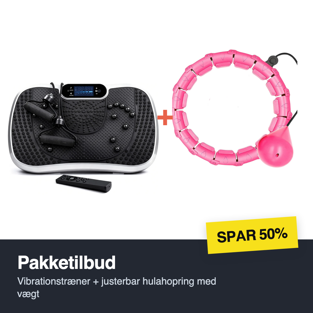 Pakketilbud: Vibrationstræner + justerbar hulahopring