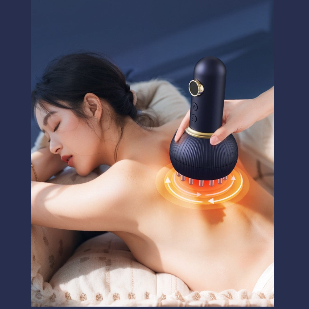 Elektrisk smart skrabeinstrument med opvarmning, bærbar kopning, vakuum negativ tryk sugning, hjemme massager og meridianbørste