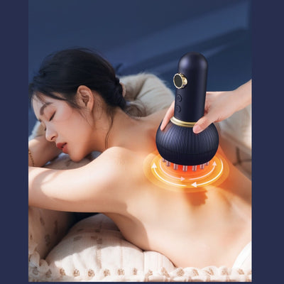 Elektrisk smart skrabeinstrument med opvarmning, bærbar kopning, vakuum negativ tryk sugning, hjemme massager og meridianbørste