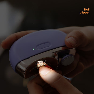 Elektrisk negleklipper Automatisk manicure trimmer med lys Voksen baby fingernegl tå saks pedicure polering negle cutter