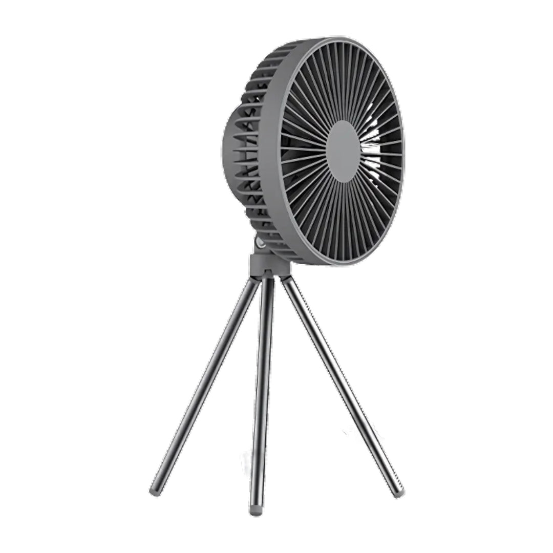 Udendørs campingventilator Elektrisk campingventilator med LED-lygte Bærbar teltventilator med roterende funktion, nødstrømsforsyning