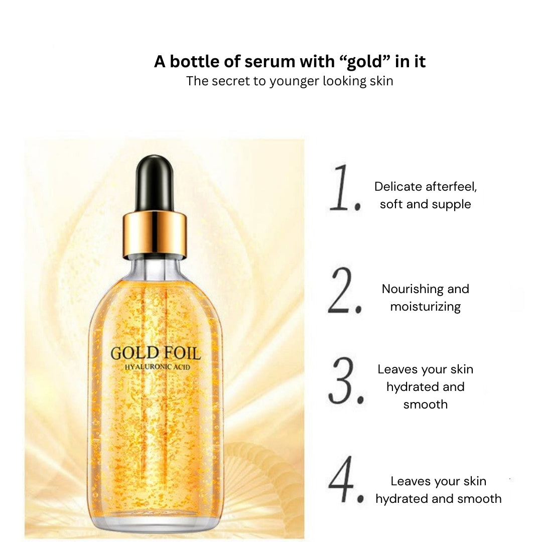 24k Guld Hyaluronsyre Nicotinamid Ansigtsserum – Anti-Aging, Ansigtsløftende, Collagenessens, Hudpleje, Hvidgørende Serum