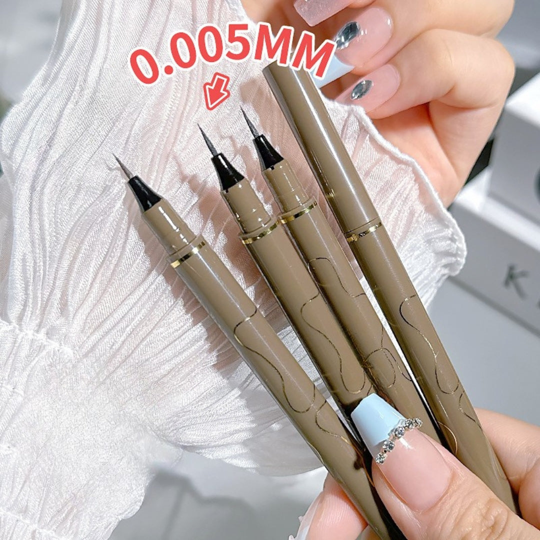 0.005mm flydende eyeliner pen bomuldshoved hurtigtørrende vandfast farve ultrafin eyeliner pen langtidsholdbar og ikke let at smøre ud