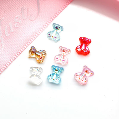 Neglekunst bjørn tilbehør neglekunst diamant aurora krystal diamant lim fantasi farve slik tegneserie bjørn negle dekoration diamant