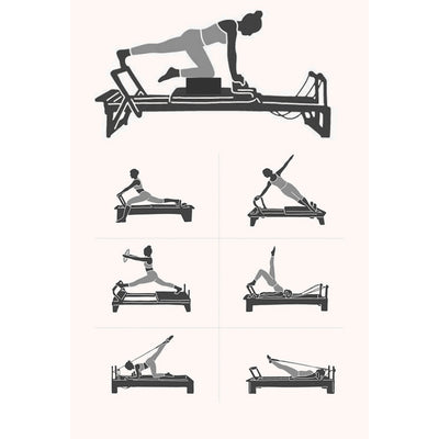 Pilates reformer træningsmaskine med justerbare fjedre stærk ramme komfortabel polstring optimal modstand perfekt til hjemmetræning