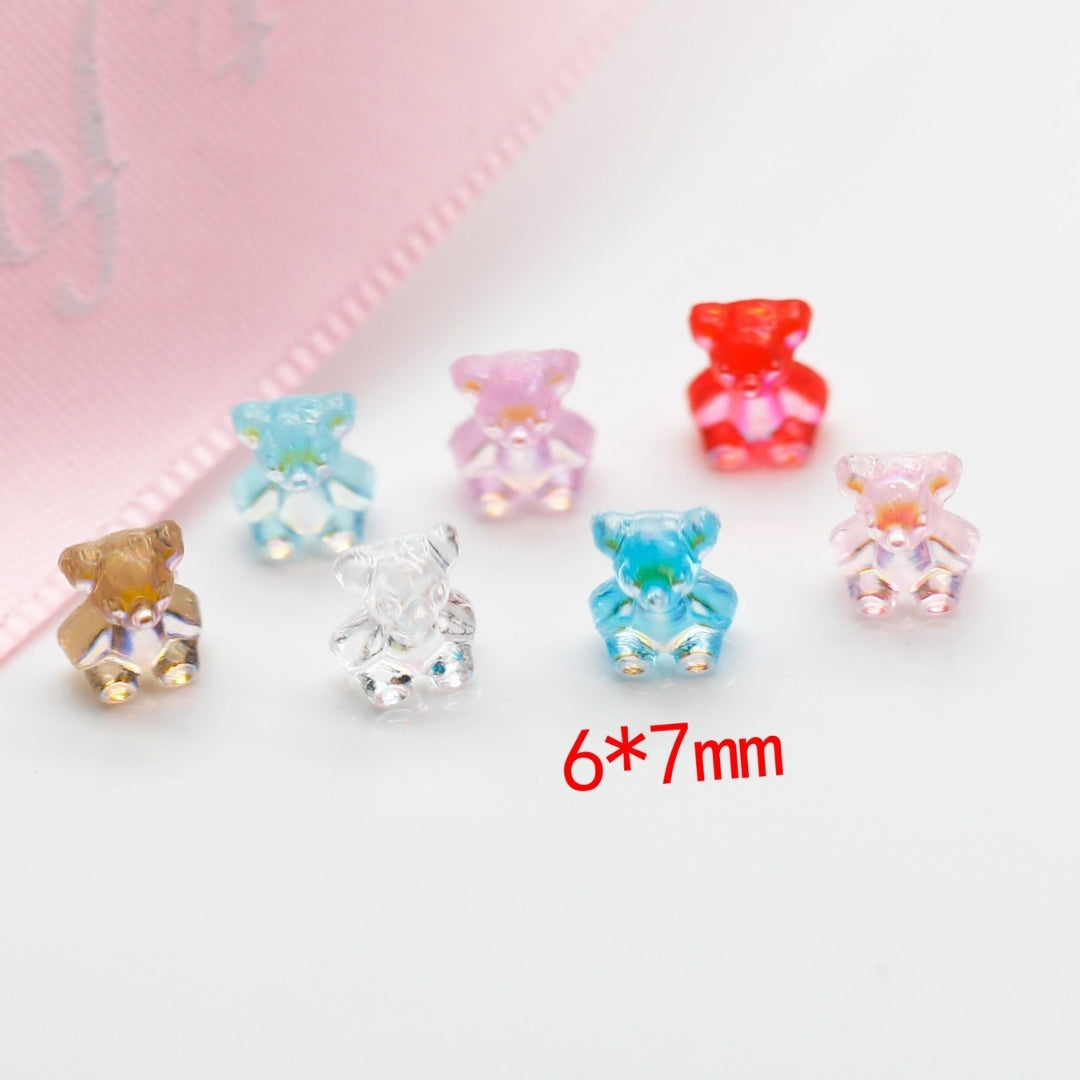 Neglekunst bjørn tilbehør neglekunst diamant aurora krystal diamant lim fantasi farve slik tegneserie bjørn negle dekoration diamant