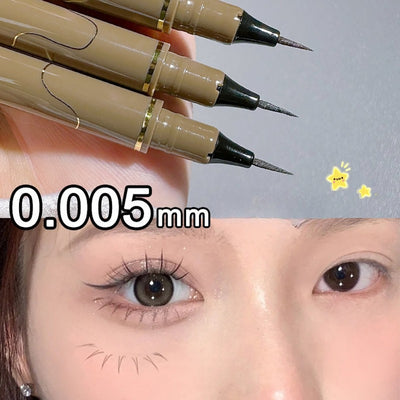 0.005mm flydende eyeliner pen bomuldshoved hurtigtørrende vandfast farve ultrafin eyeliner pen langtidsholdbar og ikke let at smøre ud