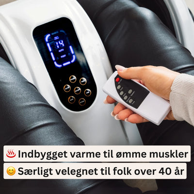 Fod- og lægmassageapparat med fjernbetjening