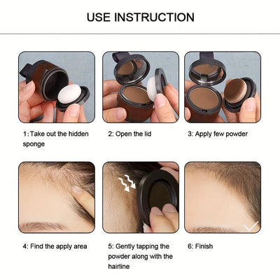 Hairline Shadow Powder, pletfri, skjuler øjeblikkeligt hårgrænse og hårrødder, vandtæt hårlinjepudderfiller til et naturligt look, med plantesqualane.
