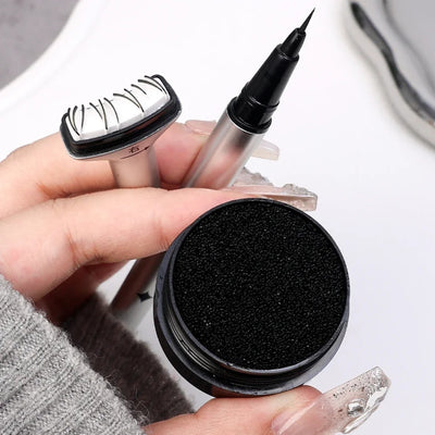 Øjenvippestempler Pen 2 i 1 Nedre øjenvippeforseglingsværktøj Hurtigtørrende Sort Brun Flydende Eyeliner Pen Øjenvippesimulering Makeup