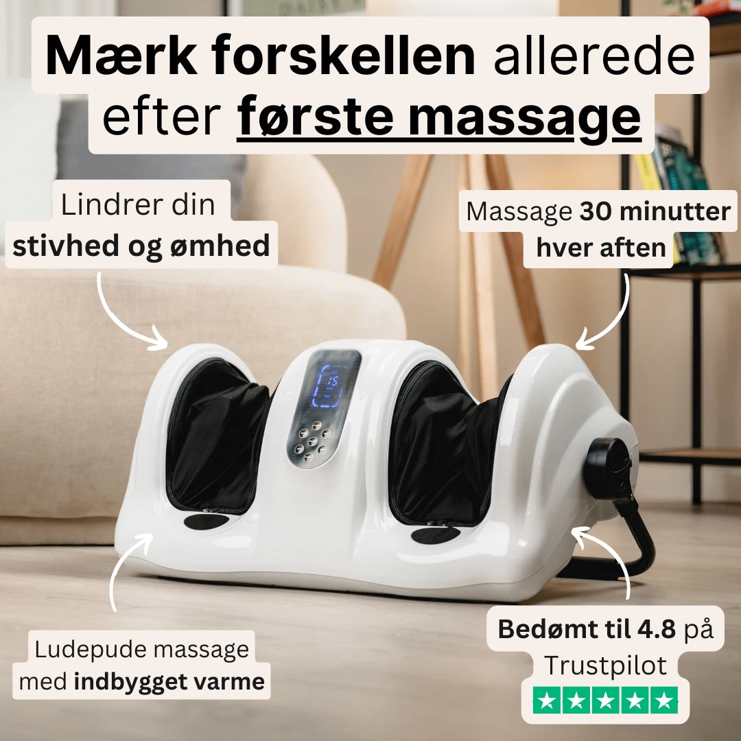 Fod- og lægmassageapparat med fjernbetjening