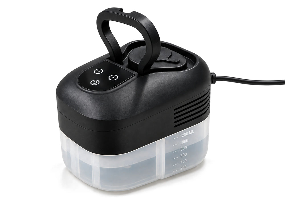 AVA damprenser med 1,2 liters tank, bærehåndtag og touchpanel