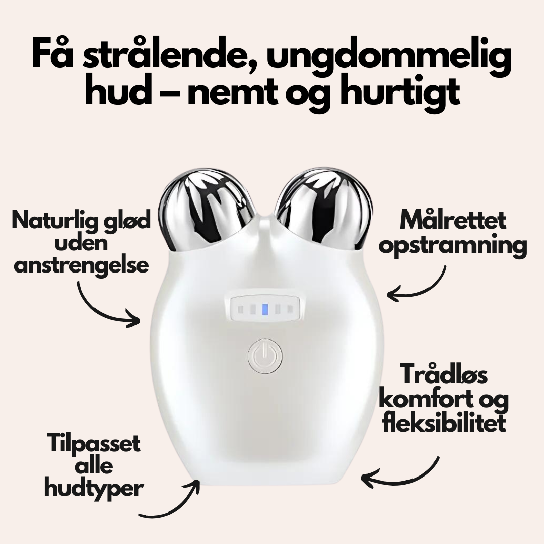 GlowSculpt EMS Facial Massager - V-Form Lift med mikrostrøm og anti-age effekt