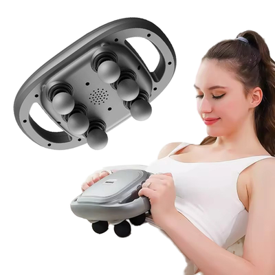 6 Head Massage Gun Håndholdt fuld kropstræningsrem massageapparat Deep Tissue Impact til nakke og ryg Fascia Gun
