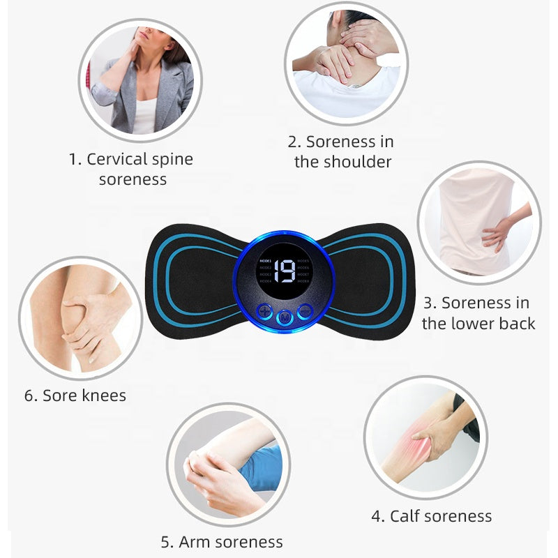 Intelligent puls mini cervikal massageapparat massageplaster bærbar afslapningsplaster fuld krop sener afslapning