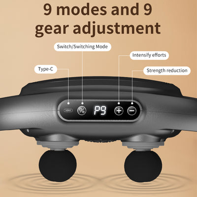 6 Head Massage Gun Håndholdt fuld kropstræningsrem massageapparat Deep Tissue Impact til nakke og ryg Fascia Gun