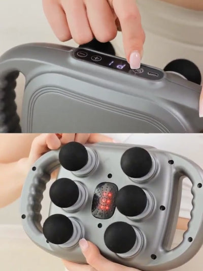 6 Head Massage Gun Håndholdt fuld kropstræningsrem massageapparat Deep Tissue Impact til nakke og ryg Fascia Gun