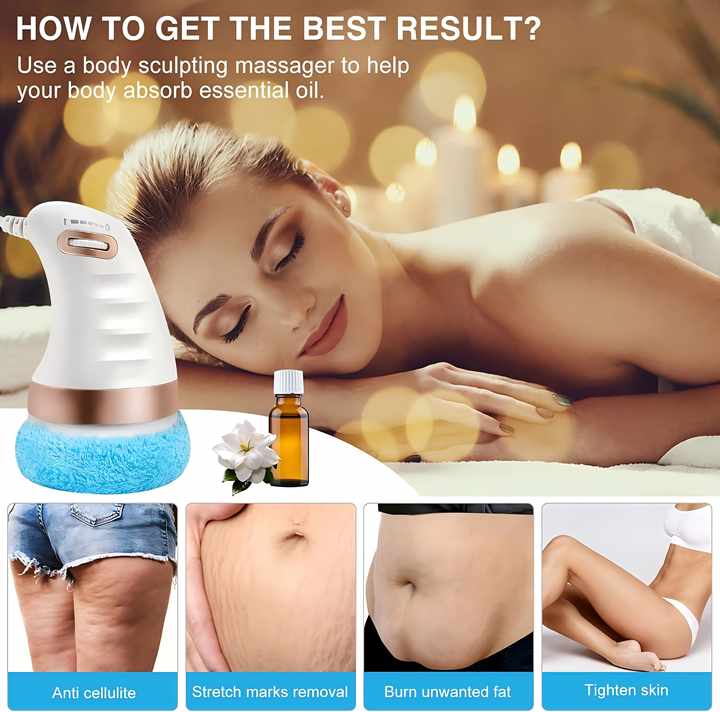 Cellulite-massageapparat Body Sculpting Machine Elektrisk håndholdt kropsmassageapparat med 6 vaskbare massagepuder