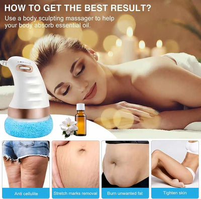 Cellulite-massageapparat Body Sculpting Machine Elektrisk håndholdt kropsmassageapparat med 6 vaskbare massagepuder