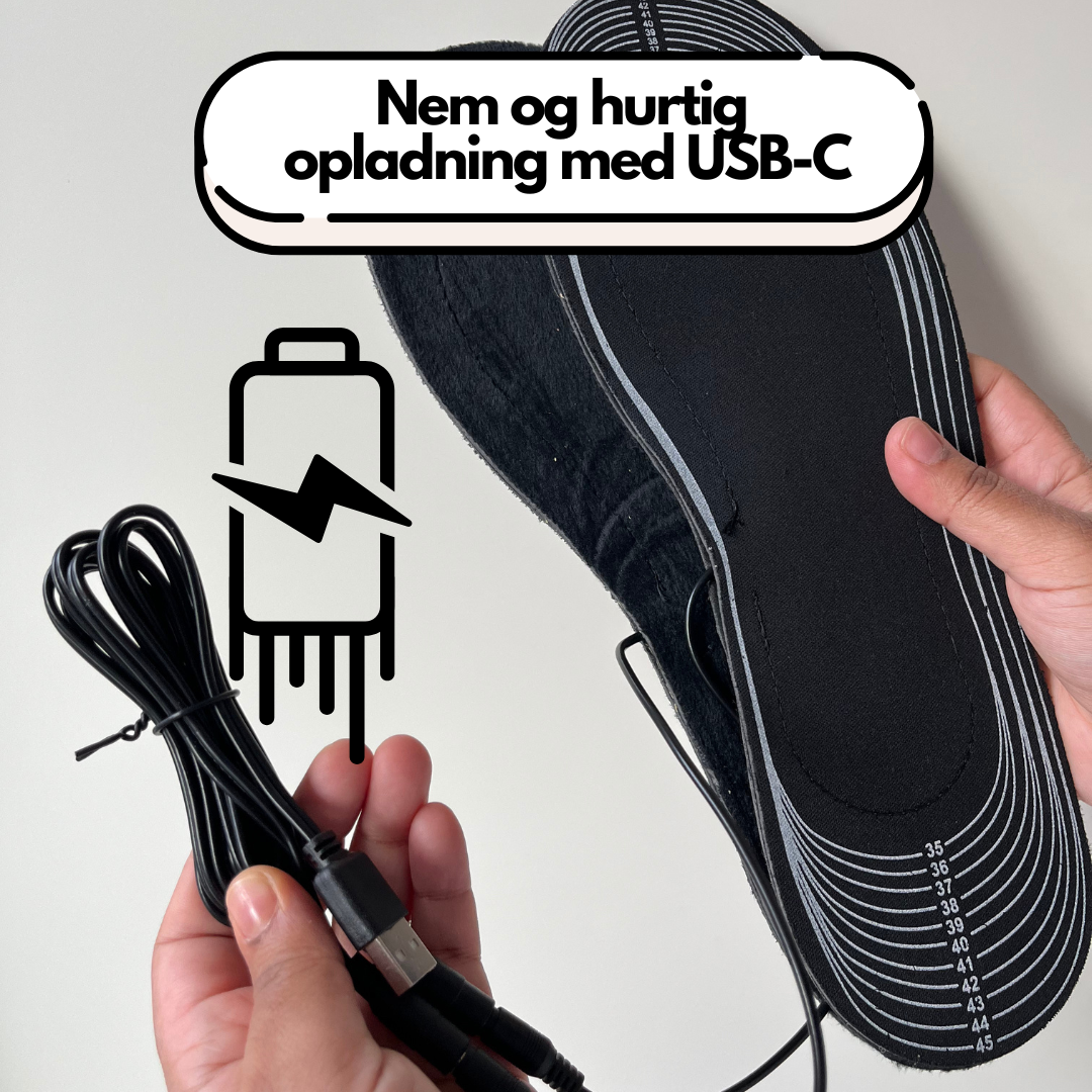 USB Opvarmede Sål Indlæg til Sko