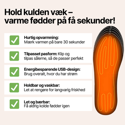 USB Opvarmede Sål Indlæg til Sko