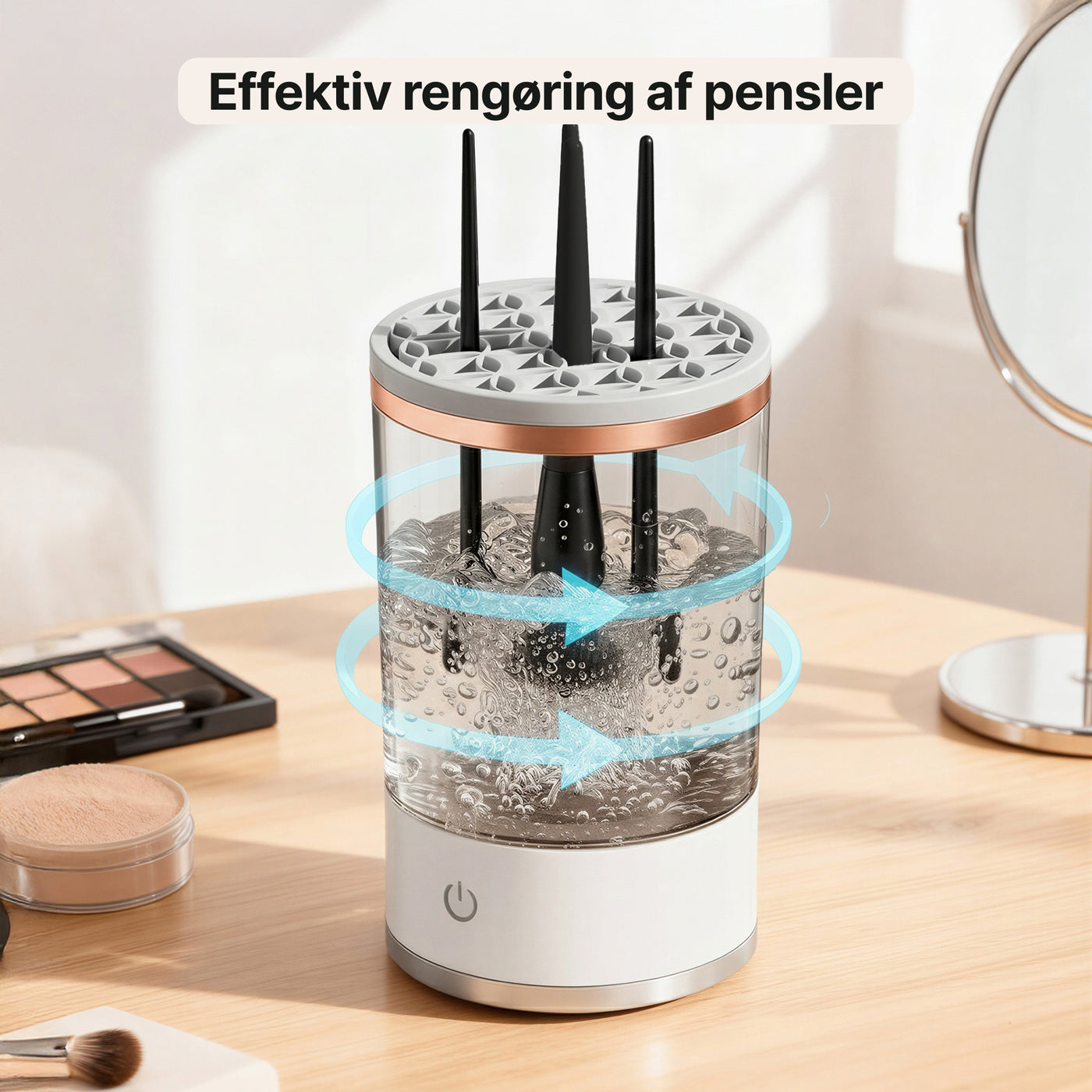 Elektrisk penselrenser – Automatisk rengøring og tørring af makeuppensler