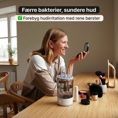 Elektrisk penselrenser – Automatisk rengøring og tørring af makeuppensler