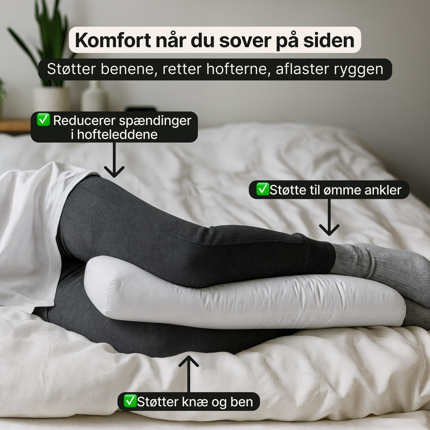 Knæ og ankelpude inkl. betræk