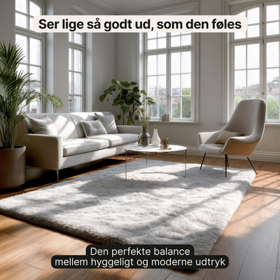 Luxuriøst Fluffy Tæppe - Blødt og skridsikkert til enhver indretning