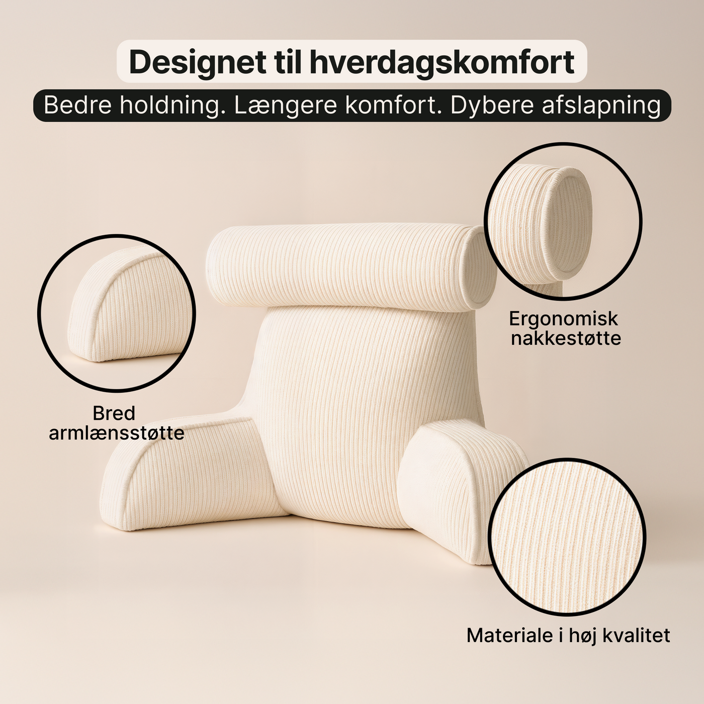 Læsepude i minimalistisk design