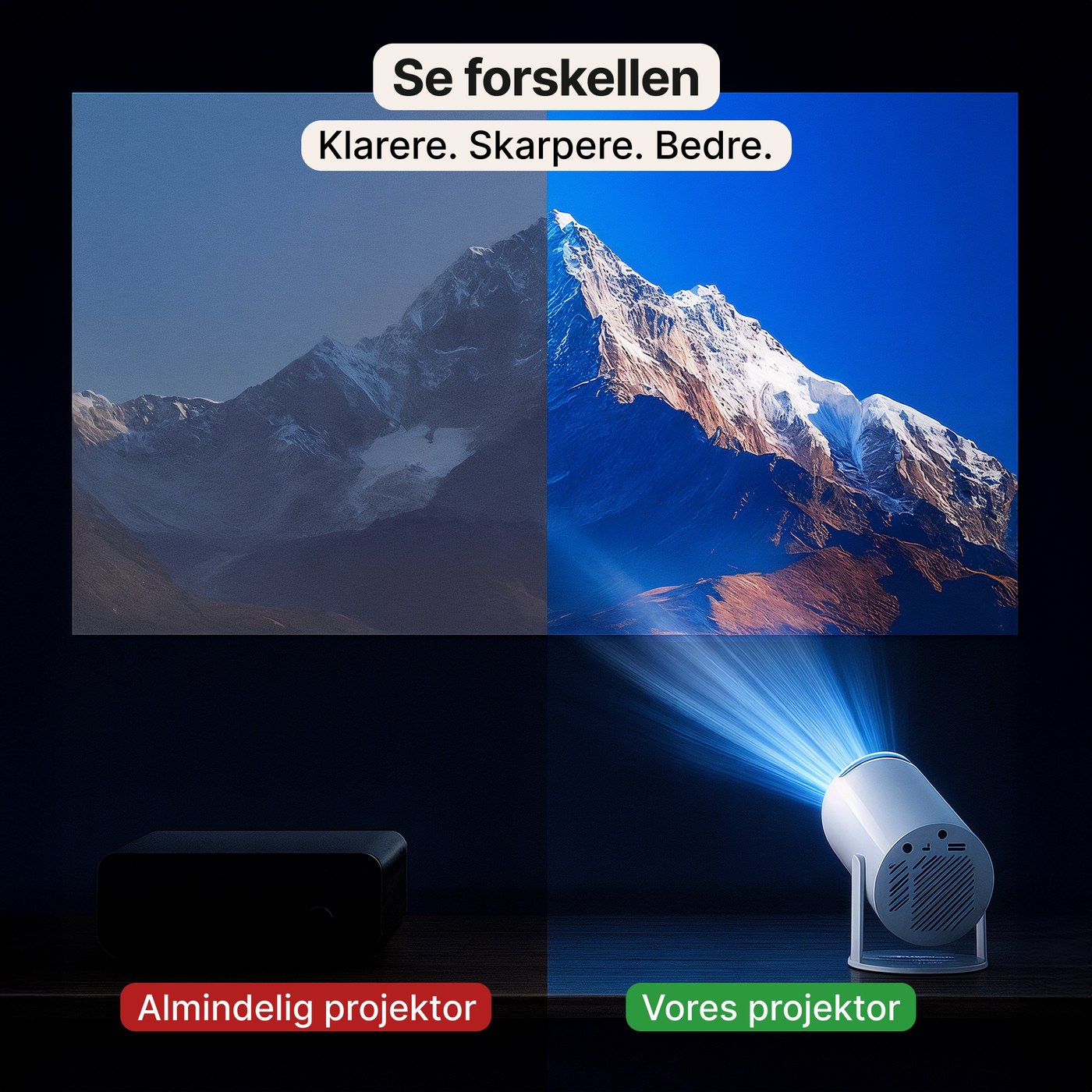 SmartProjektor – Bærbar projektor med 4K