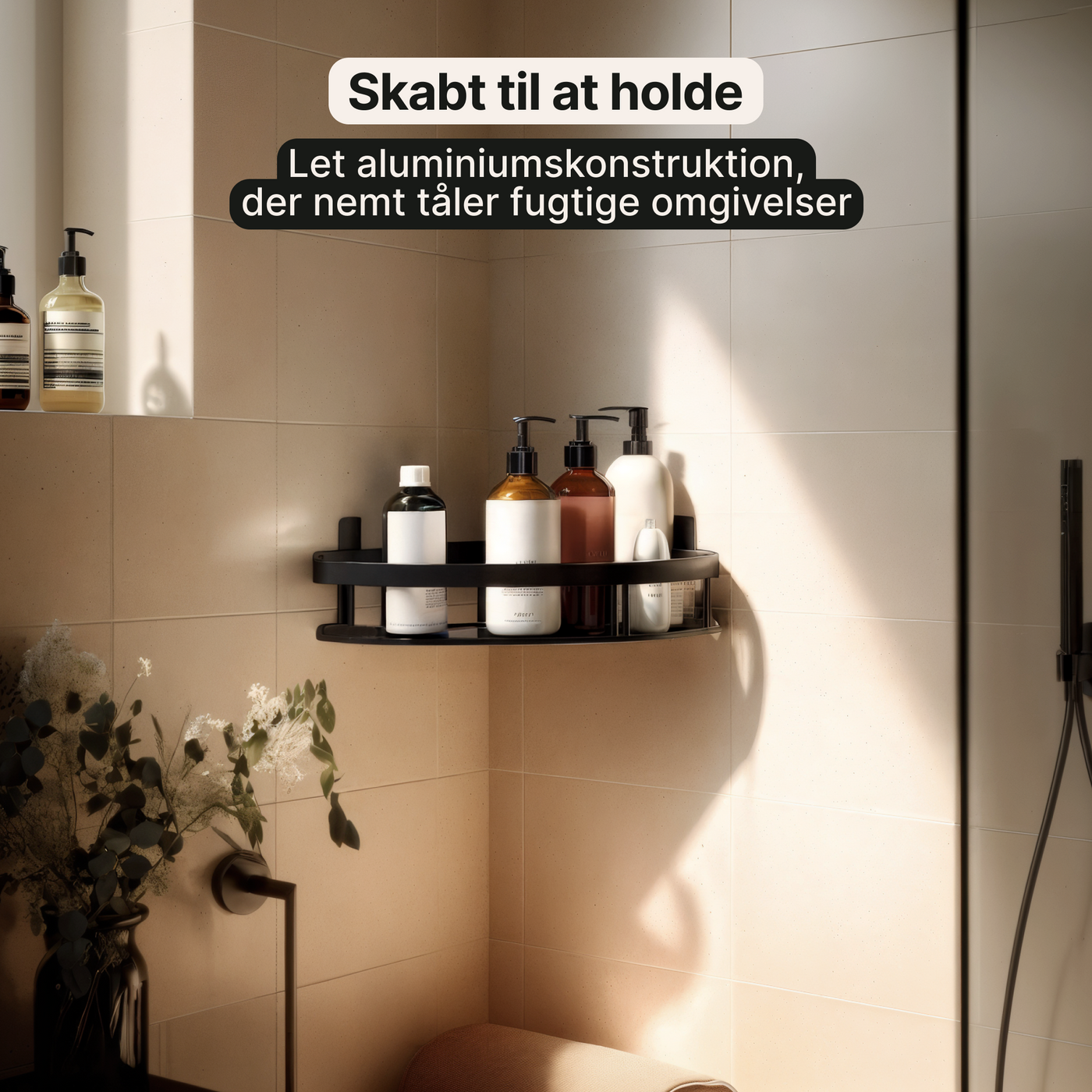Badeværelsesorganisator i aluminium