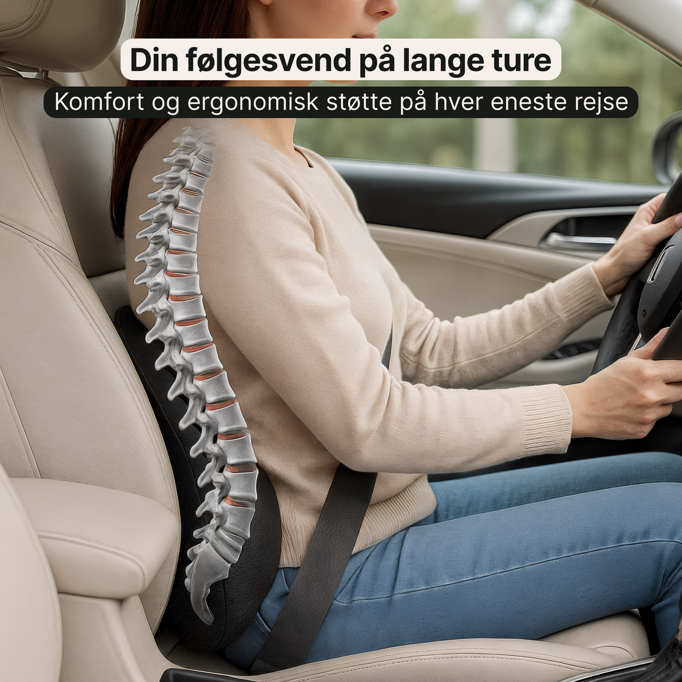 Memory foam sædehynde til bil