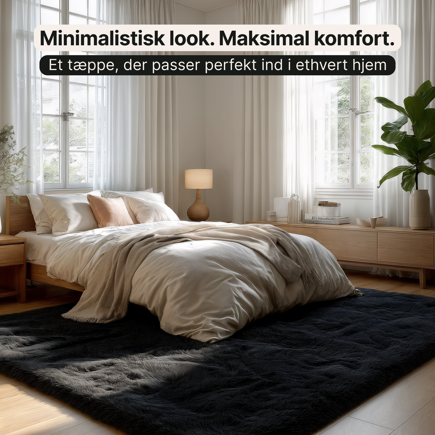 Luxuriøst Fluffy Tæppe - Blødt og skridsikkert til enhver indretning