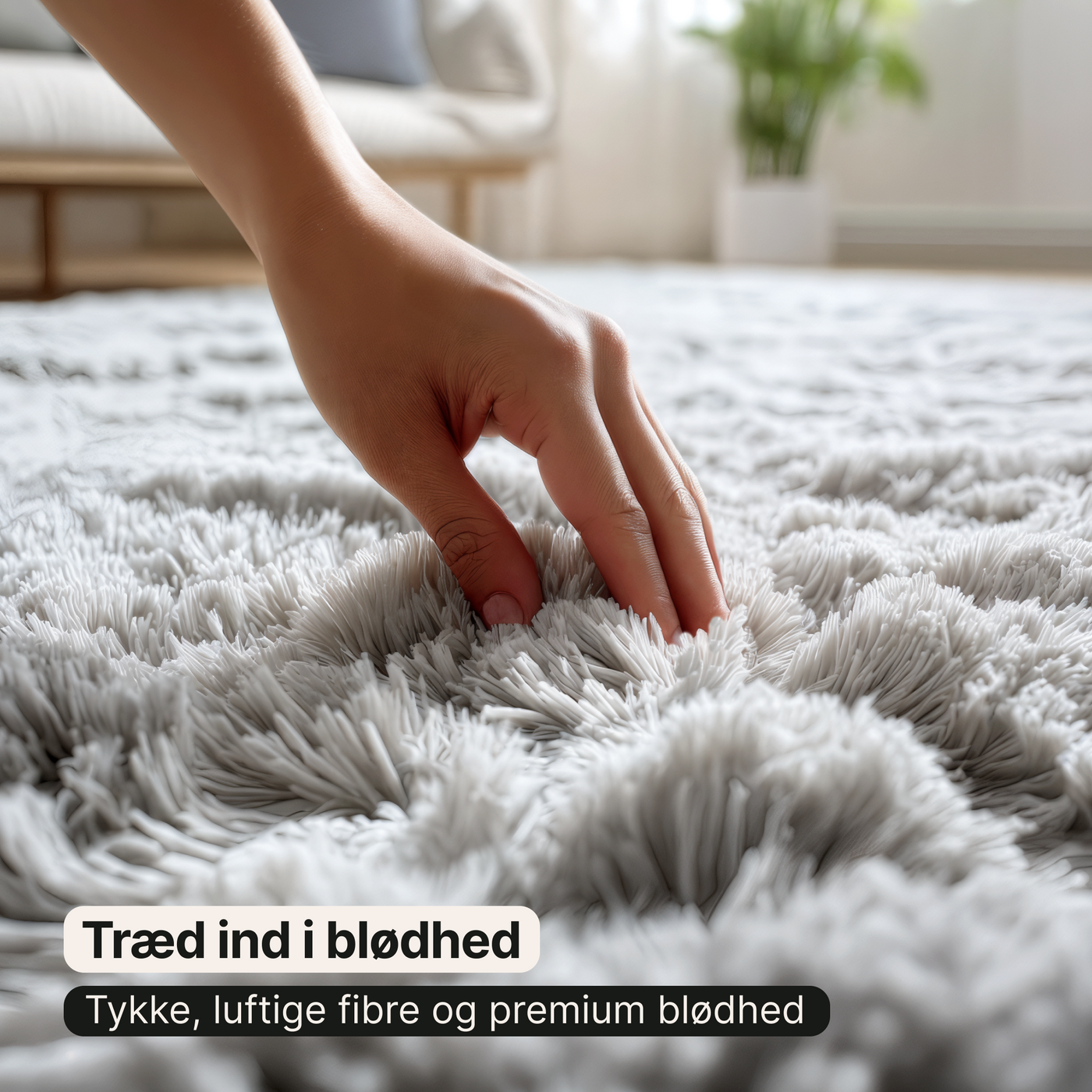 Luxuriøst Fluffy Tæppe - Blødt og skridsikkert til enhver indretning