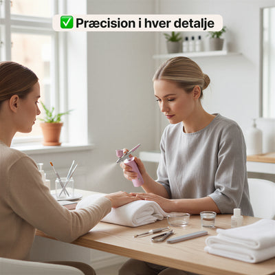 Airbrush – Bærbart kompressorsæt (Pulver, børste, dyse & luftrør medfølger)