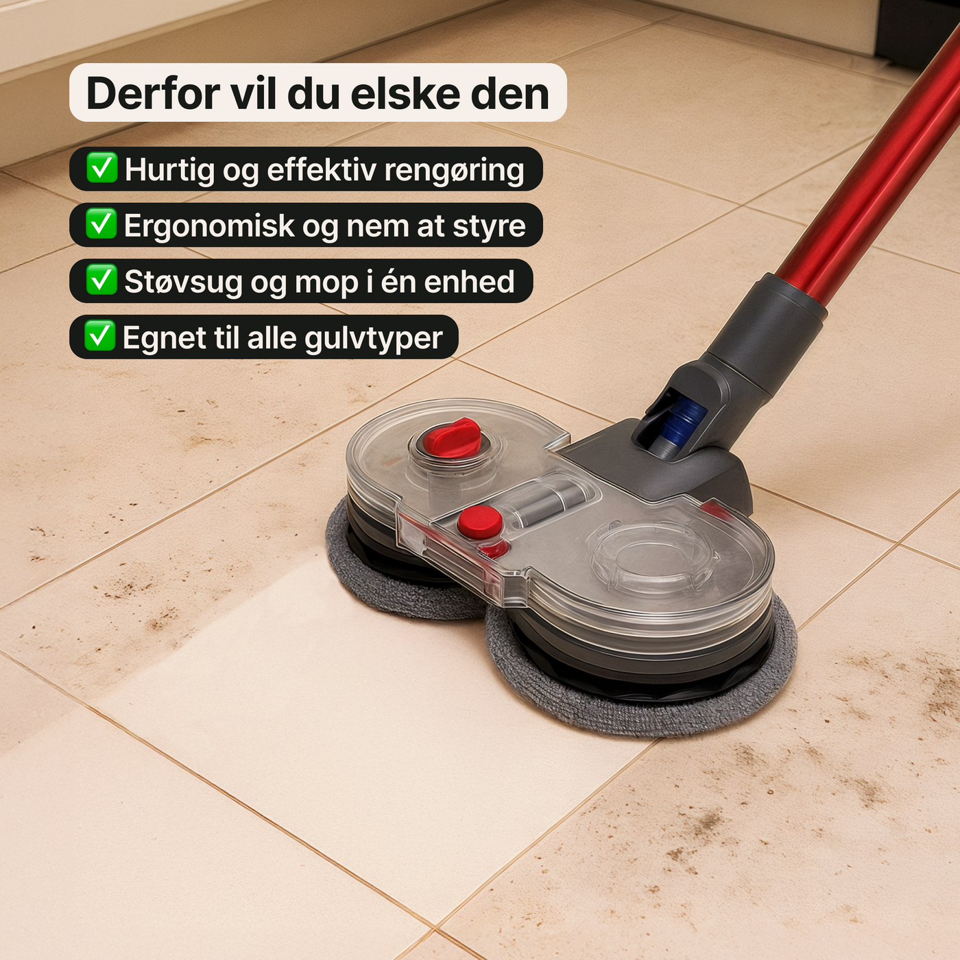 Moppehoved til Dyson – Støvsugning og gulvvask i ét