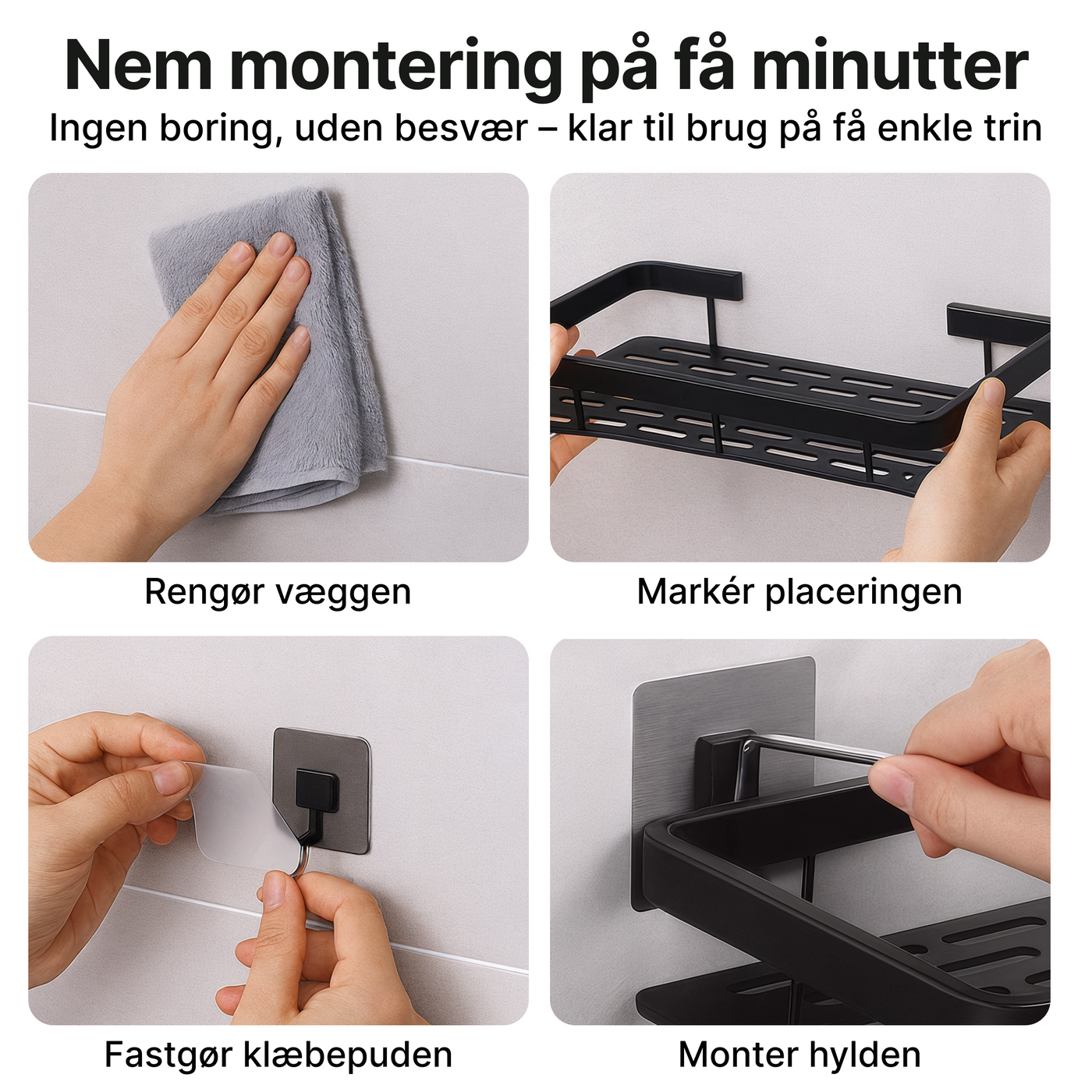 Badeværelsesorganisator i aluminium