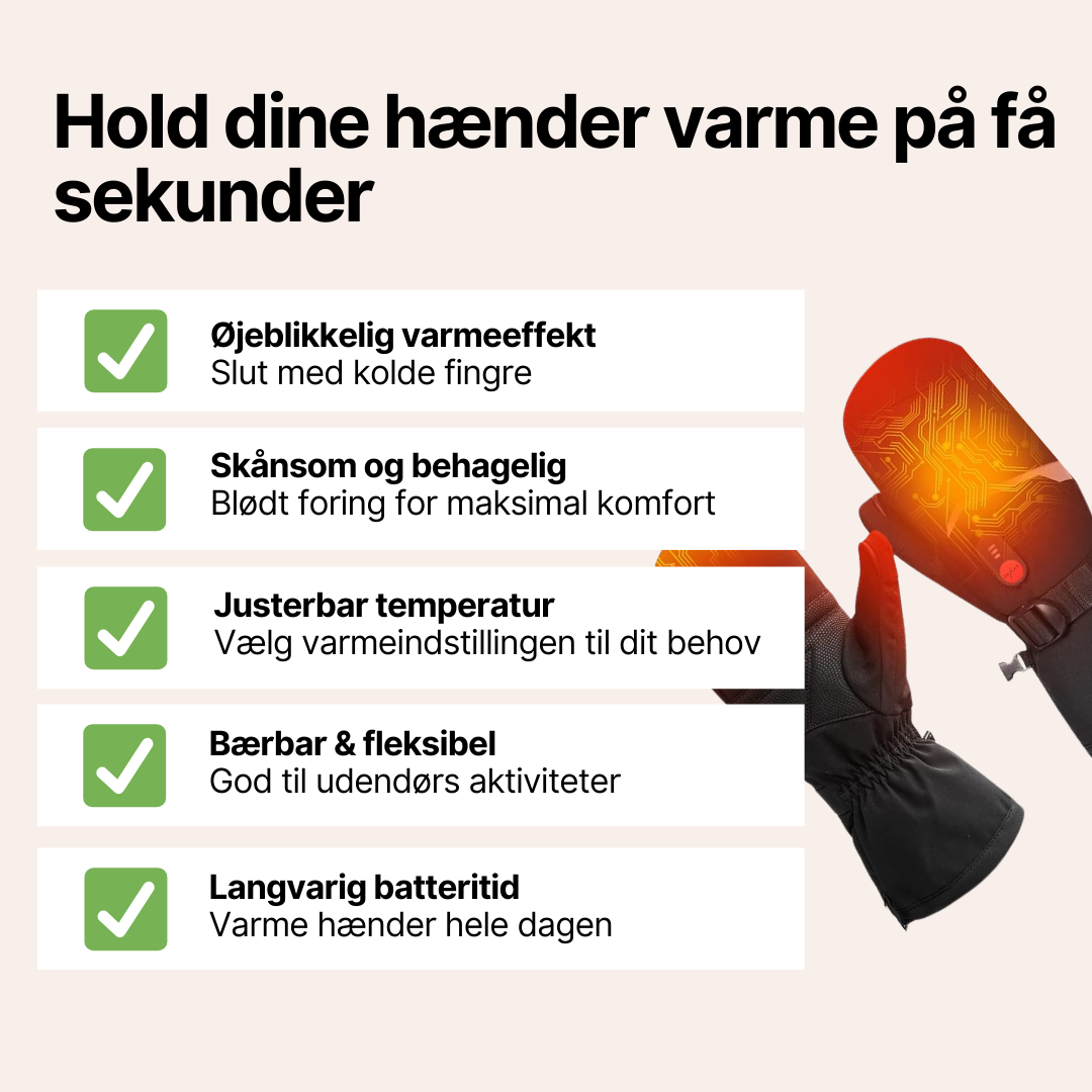 CozyGlove™  - Opvarmede handsker til vinter