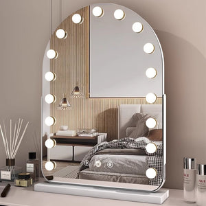 Hollywood-spejl med LED-lys