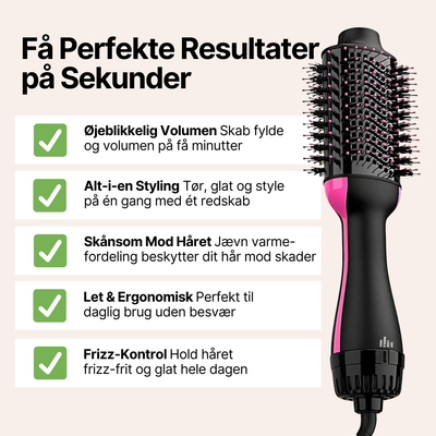 BlowOut Pro™ Varmluftsbørste - Skab Fylde og Glans med Skånsom Styling