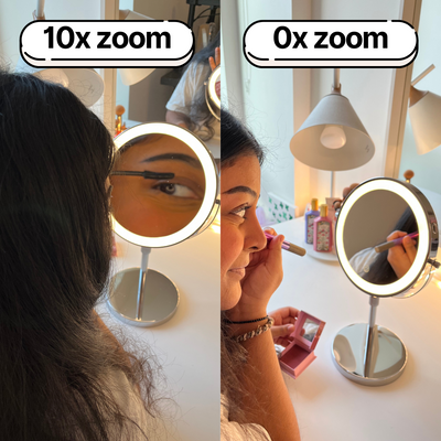 LumiGlow Pro Intelligent makeupspejl med justerbart LED-lys og 10x forstørrelse