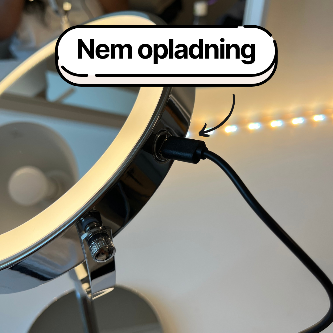 LumiGlow Pro Intelligent makeupspejl med justerbart LED-lys og 10x forstørrelse