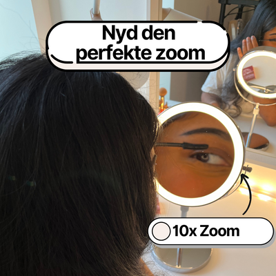 LumiGlow Pro Intelligent makeupspejl med justerbart LED-lys og 10x forstørrelse
