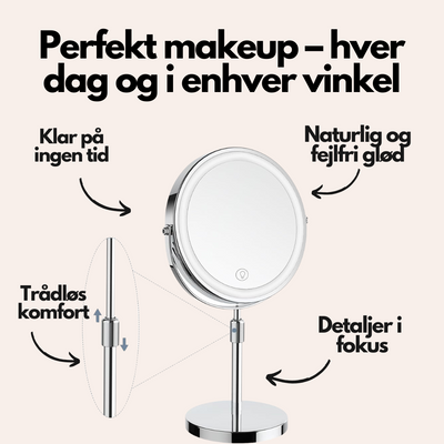 LumiGlow Pro Intelligent makeupspejl med justerbart LED-lys og 10x forstørrelse