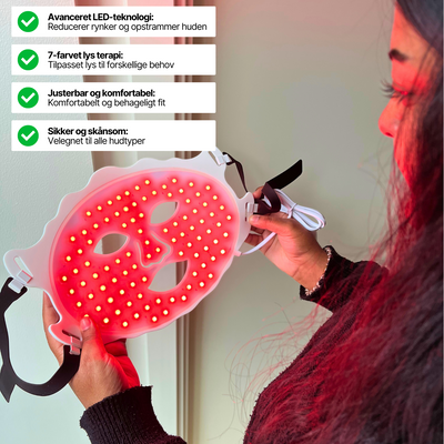 LED Maske 2.0™ - Lysterapi maske der lysner, opstrammer og udglatter din hud