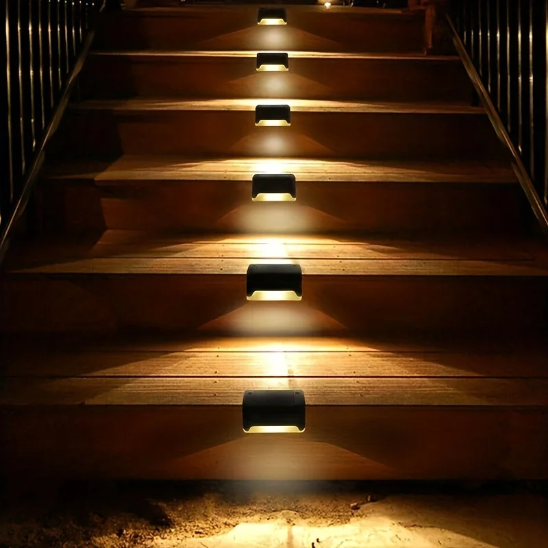 Udendørs solcelle LED-væglampe hegn landskab dekorative lampe vandtæt intelligent lysstyring haven farve lys trin lampe