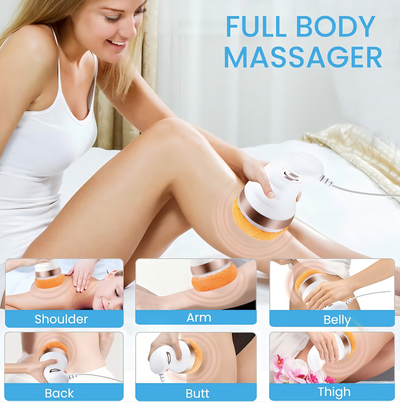 Cellulite-massageapparat Body Sculpting Machine Elektrisk håndholdt kropsmassageapparat med 6 vaskbare massagepuder