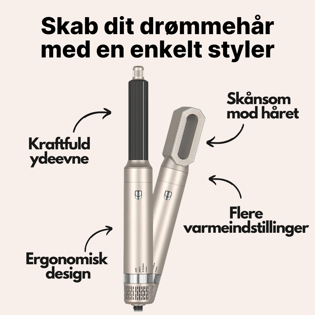 AirStyle Pro Multi-Styler - 6-i-1 AirStyler – Professionel hårstyler med ion-teknologi