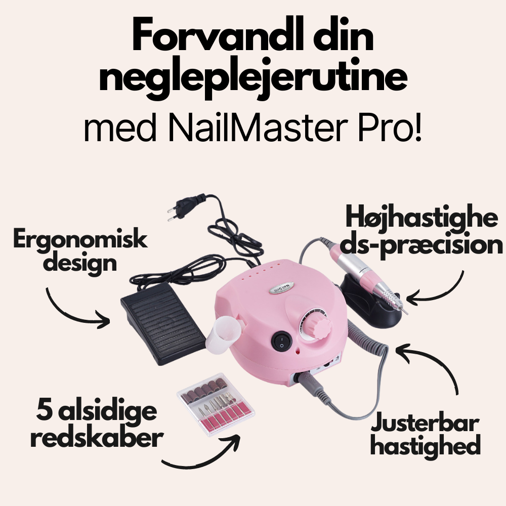 NailMaster Pro - justerbar hastighed og flere vedhæftede filer